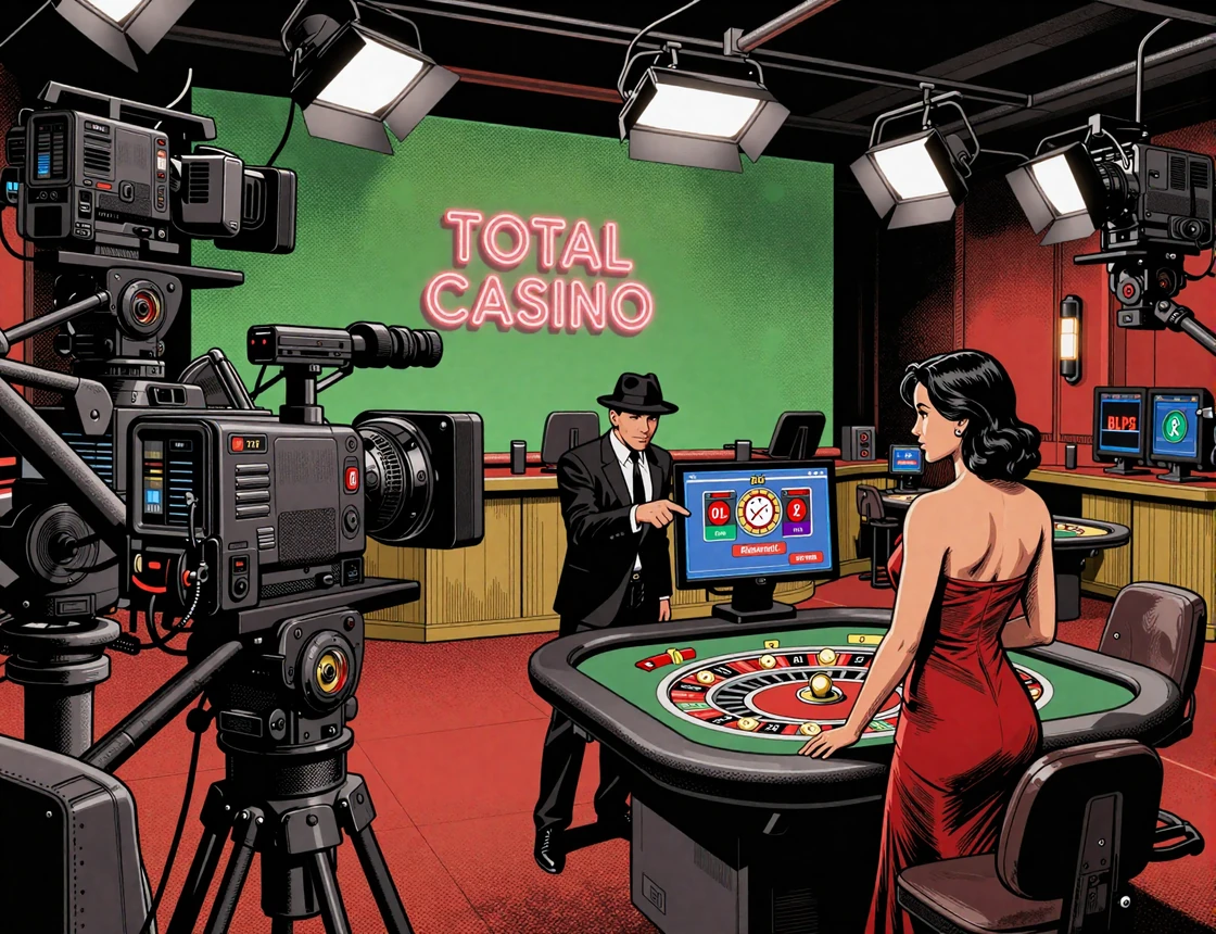 Playtech Live Casino Studio in Riga mit HD Kameras Regisseur und Dealerin am Roulette Tisch