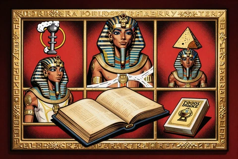 Book of Ra Deluxe Slot Illustration im Gangster-Comic-Stil