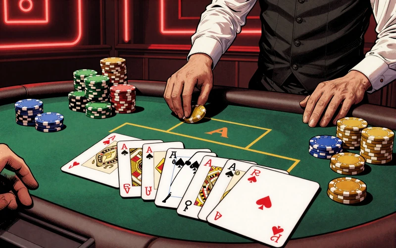 Casino Hold'em Live Slot Illustration im Gangster-Comic-Stil