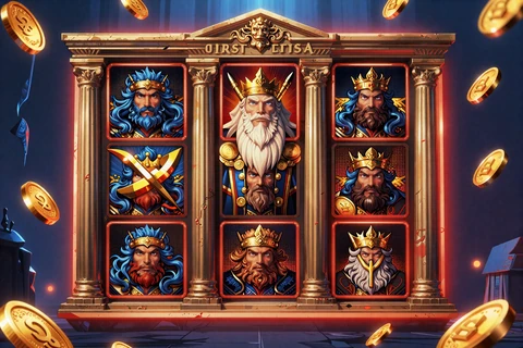 Gates of Olympus Slot Illustration im Gangster-Comic-Stil
