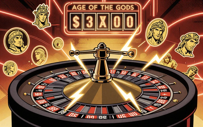 Age of the Gods Roulette Slot Illustration im Gangster-Comic-Stil