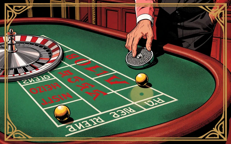 French Roulette Live Slot Illustration im Gangster-Comic-Stil