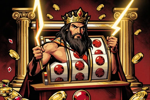 Age of the Gods Slot Illustration im Gangster-Comic-Stil