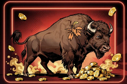 Buffalo Blitz Slot Illustration im Gangster-Comic-Stil
