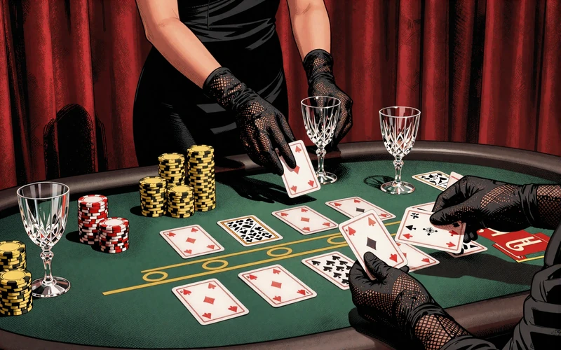 Speed Baccarat Live Slot Illustration im Gangster-Comic-Stil
